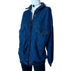 Collectible Vintage Gene Ewing BIS Denim Bomber Jacket | Oversized Unisex